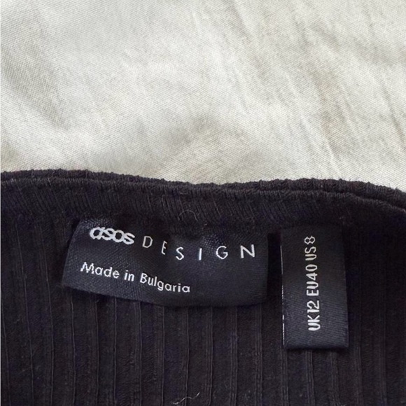 ASOS Black Ribbed Crop Top - Picture 3 of 3